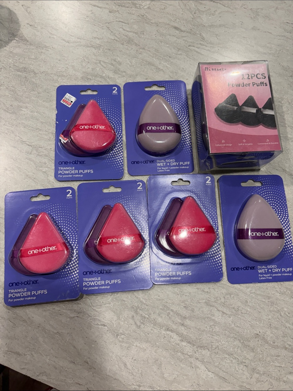 one+other Powder Puffs Assorted Pink & Lavender (Lot)